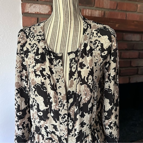 Rungolee Carmina Silk Maxi Dress Tan Black Sz S - Picture 3 of 12